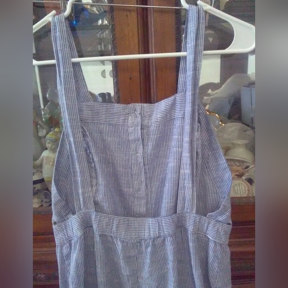 BNWOT PIN STRIPED OVERALLS BY JAPNA SZ.L COTTON BUTTONS FRONT - Picture 4 of 9